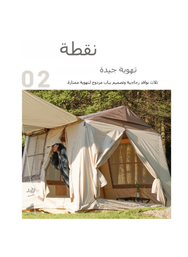 PAKICETUS Inflatable Camping Tent, Easy Setup Camping Tent with Pump, 4-Season CampingAir Tent Cabin with Mesh Doors and Windows, Luxury Camping Design with Skylight - Image 5